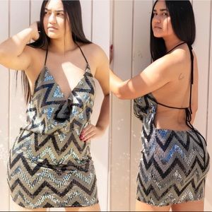 Sequin dress black and silver ✨